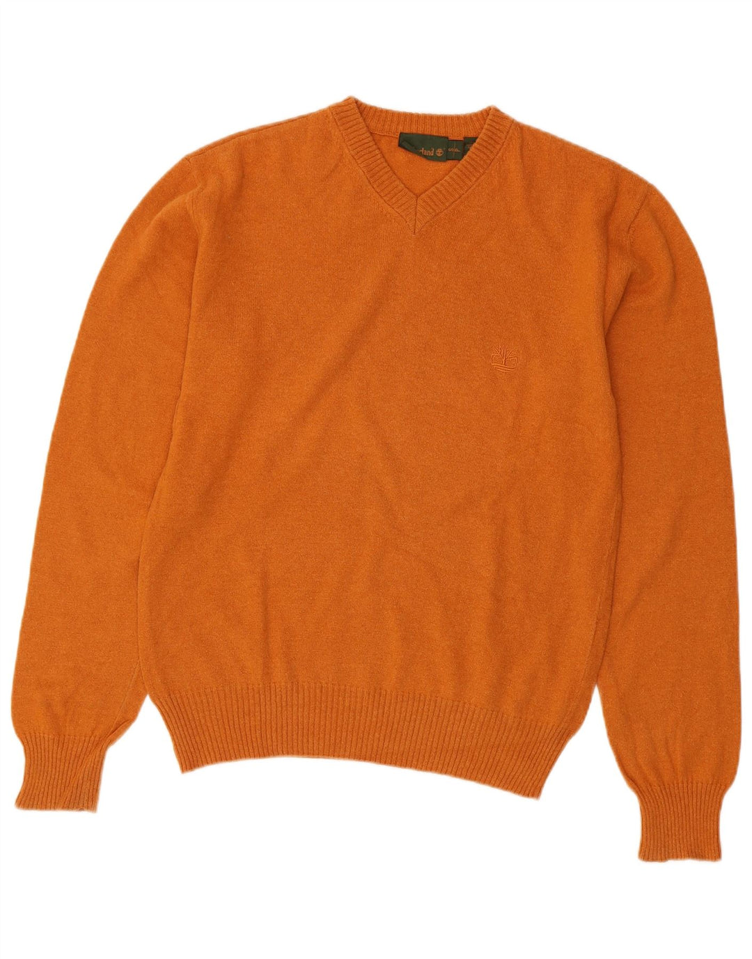 Maglione da uomo con scollo a V TIMBERLAND piccolo in lana arancione