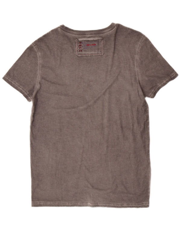 Desigual Mens Graphic T-Shirt Top Medium Grey Cotton