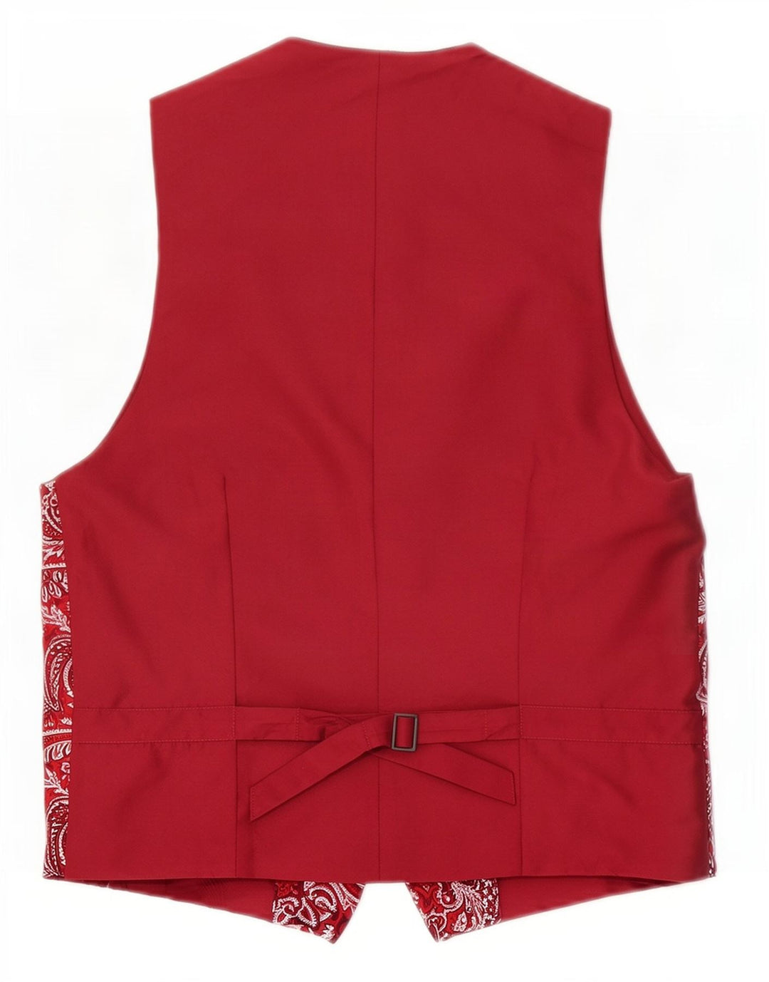 Gilet vintage da uomo piccolo in seta cachemire rossa