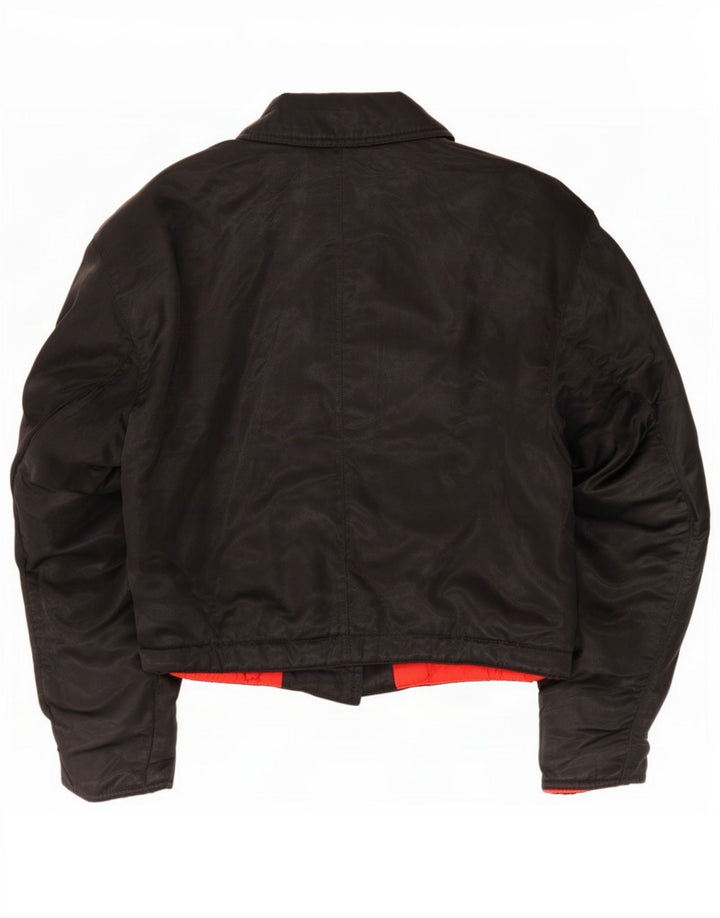 Giacca da motociclista vintage da donna UK 12 media nera