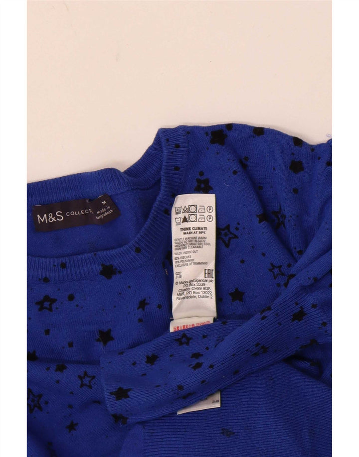 Marks & Spencer Maglione da donna con scollo a barca con motivo astratto UK 14 Medi