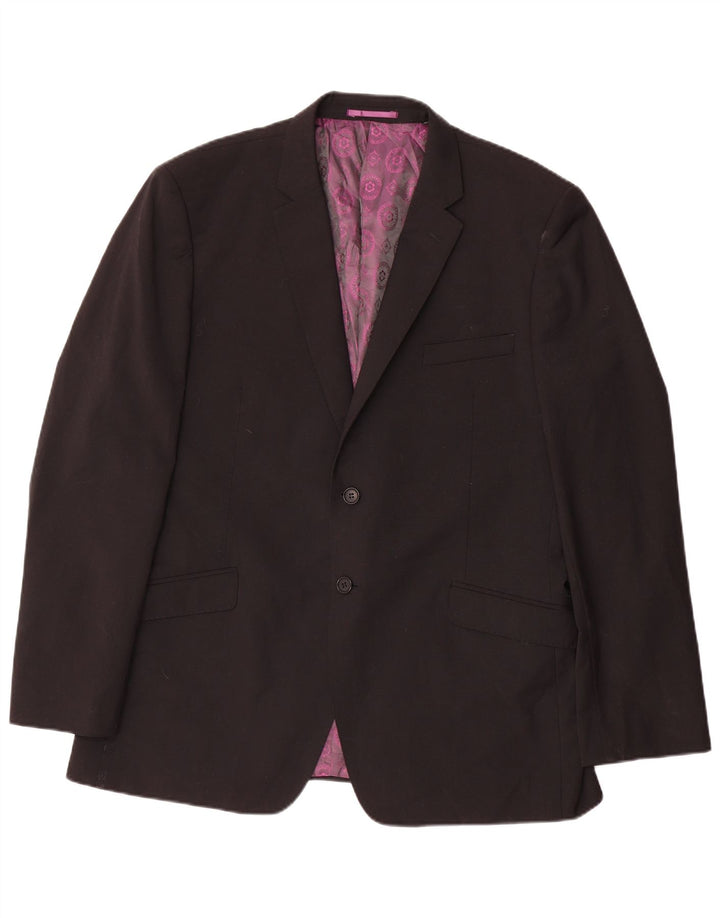 Ted Baker Giacca da uomo lunga a 2 bottoni vestibilità regolare UK 44 2XL Lana nera