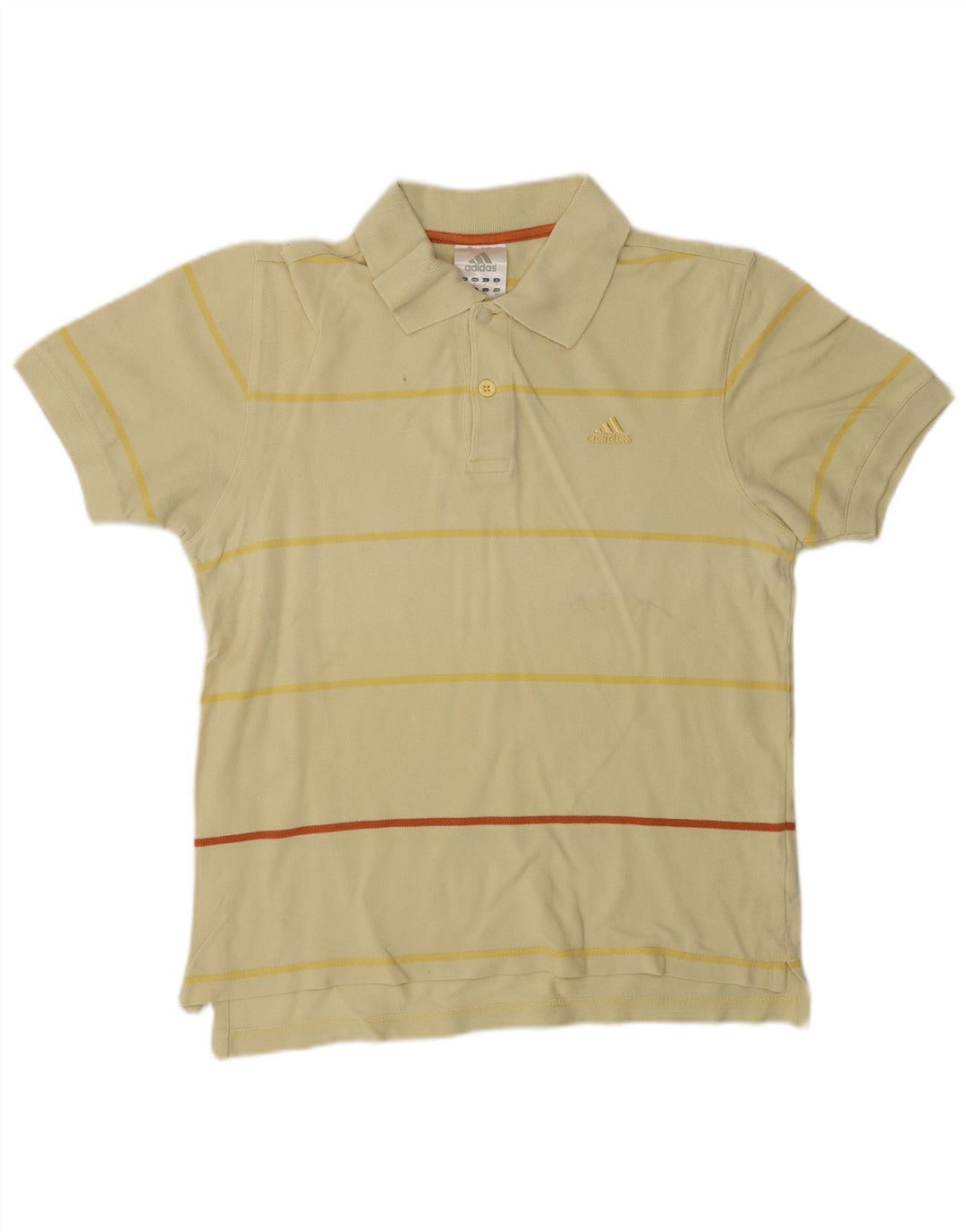 Polo Adidas da uomo piccola in cotone a righe gialle