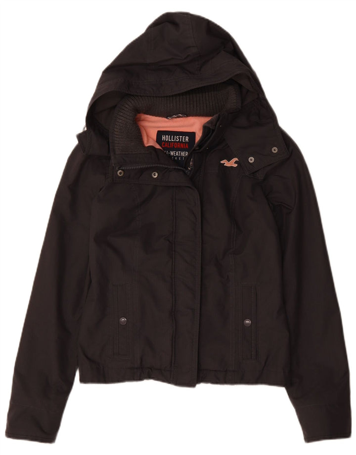 Giacca a vento con cappuccio da donna Hollister UK 6 XS poliestere grigio