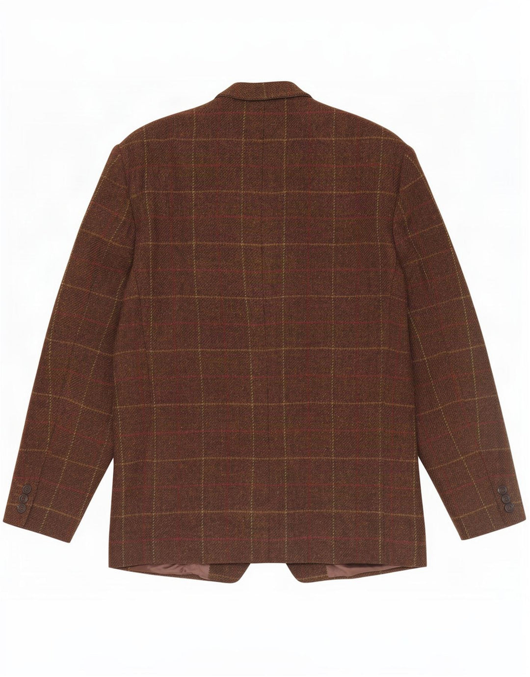 Giacca blazer vintage da uomo a 2 bottoni IT 50 grande lana vergine a quadri marroni