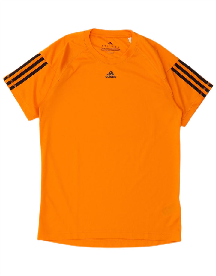 T-shirt Adidas Climalite da uomo piccola in poliestere arancione