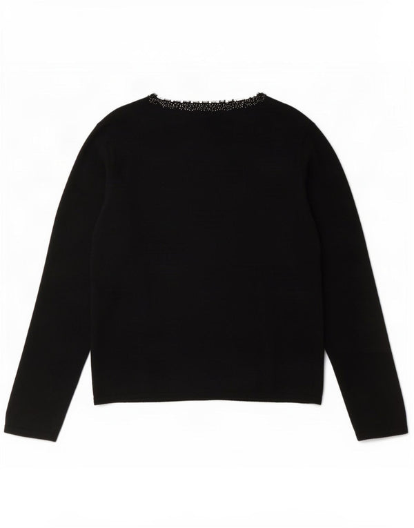 Maglione da donna con scollo a V Marks & Spencer UK 16 Large in viscosa nera