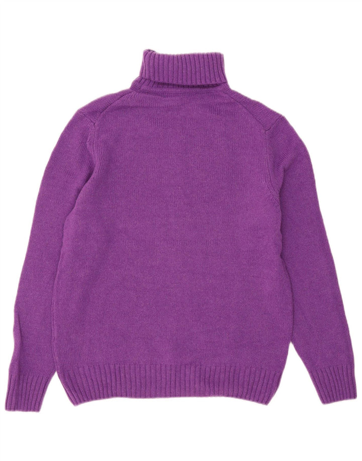 Maglione maglione a collo alto da donna Zara UK 14 Lana viola medio