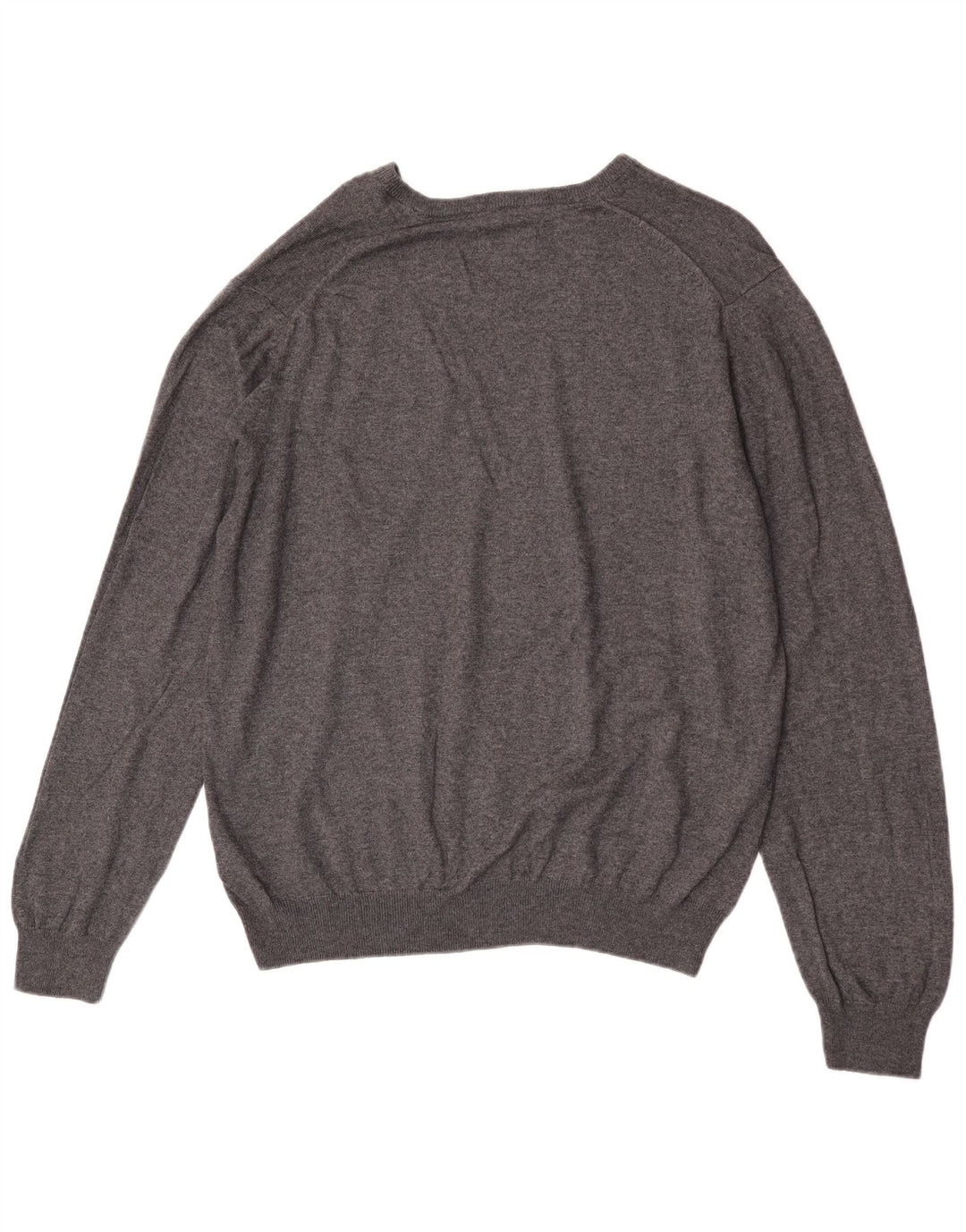 Maglione da uomo Marks & Spencer vestibilità regolare con scollo a V XL in cotone grigio
