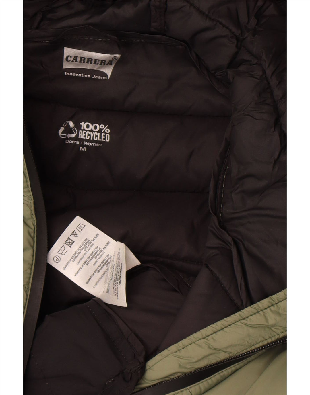 Giacca imbottita con cappuccio da donna Carrera UK 14 Medium Khaki Poliammide