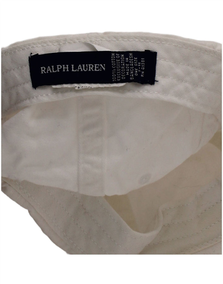 Berretto da baseball da ragazzo Ralph Lauren taglia unica in cotone bianco