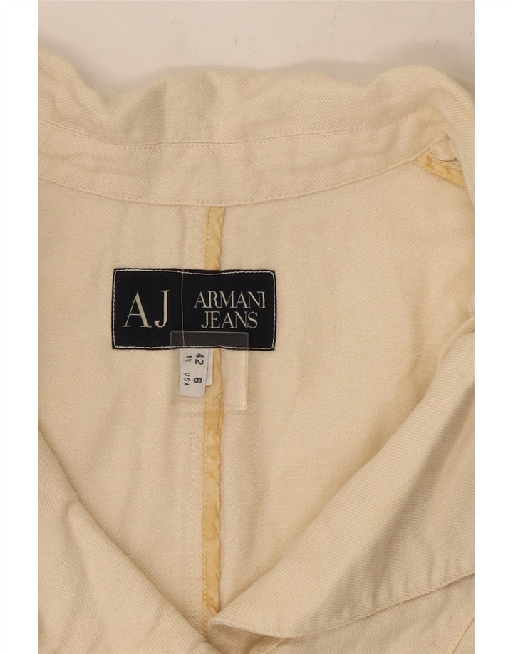 ARMANI JEANS Giacca da donna corta a 3 bottoni US 6 media bianco sporco