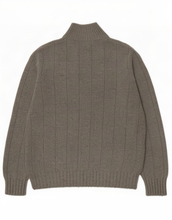 Maglione da uomo Marks & Spencer con bottoni e collo in viscosa grigio medio
