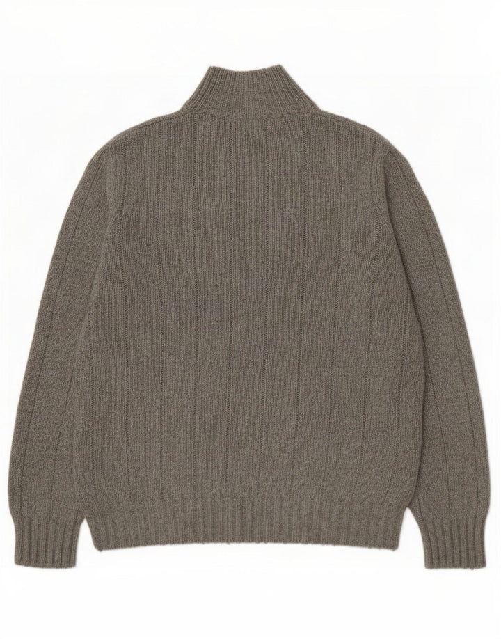 Maglione da uomo Marks & Spencer con bottoni e collo in viscosa grigio medio