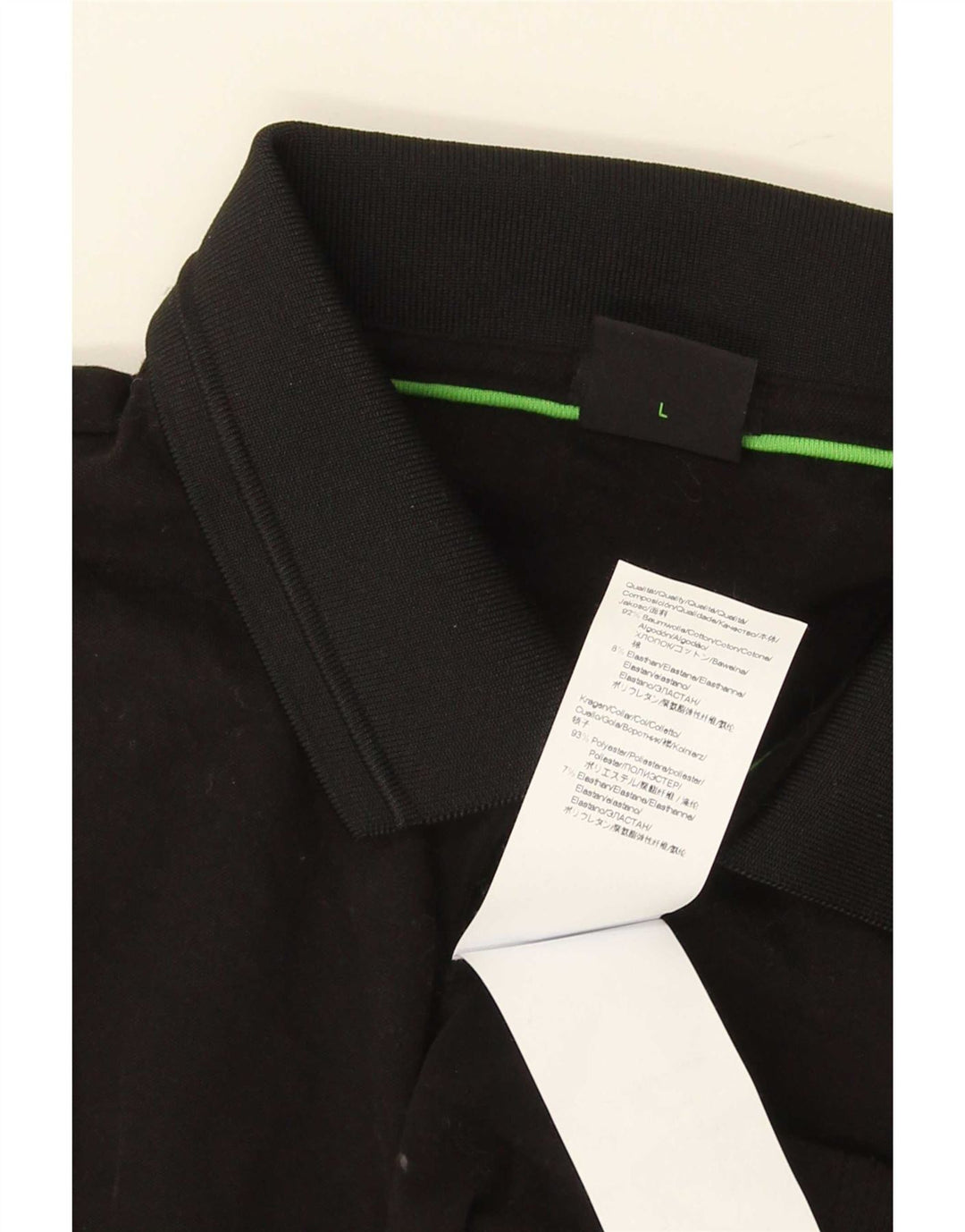 Polo elasticizzata da uomo Hugo Boss grande in cotone nero