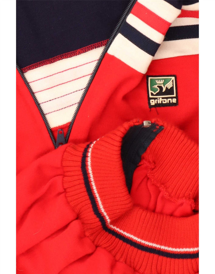 Maglione cardigan con zip intera da uomo Grifone IT 50 Acrilico color block rosso medio