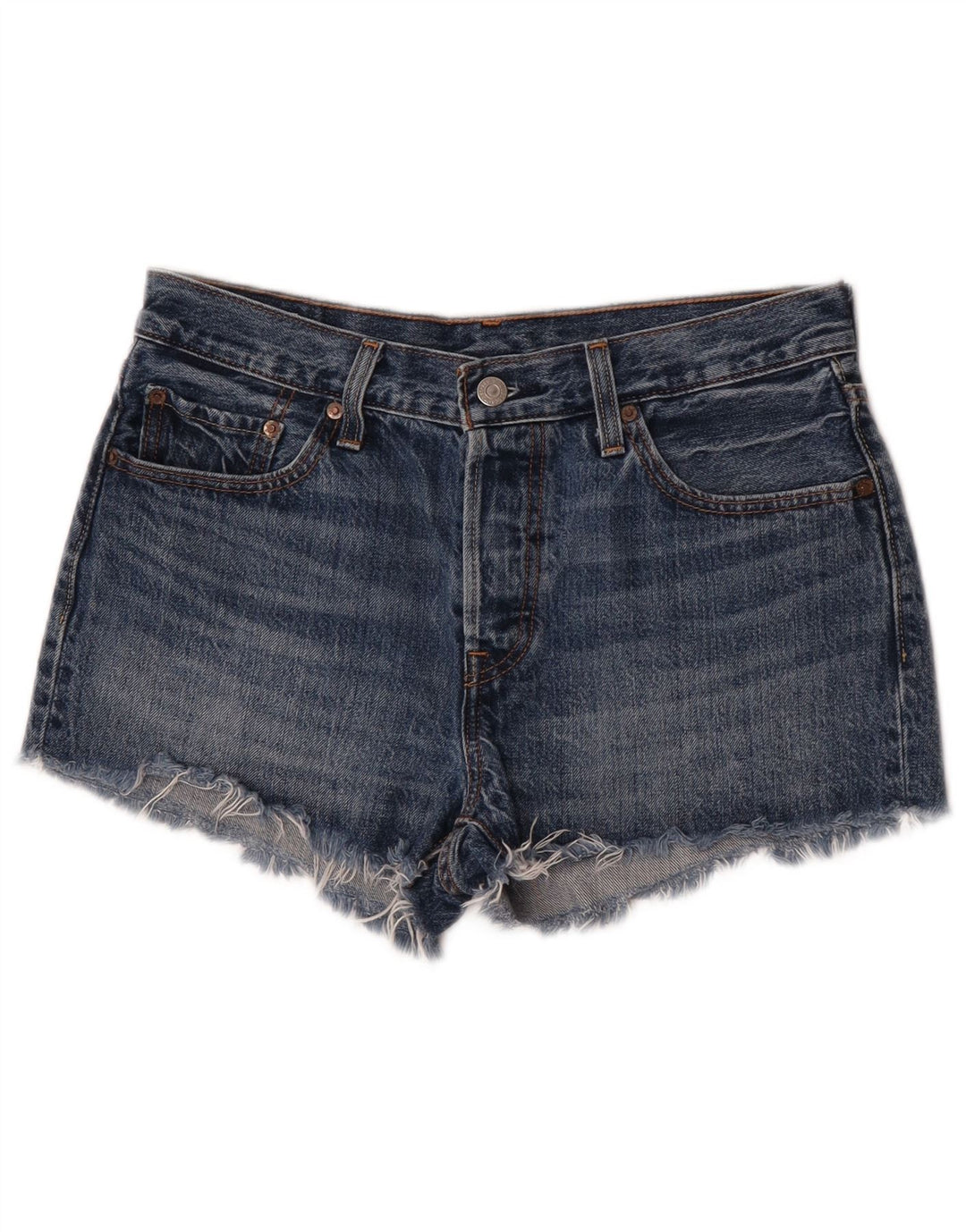 Pantaloncini di jeans Levi's 501 da donna W28 cotone blu medio