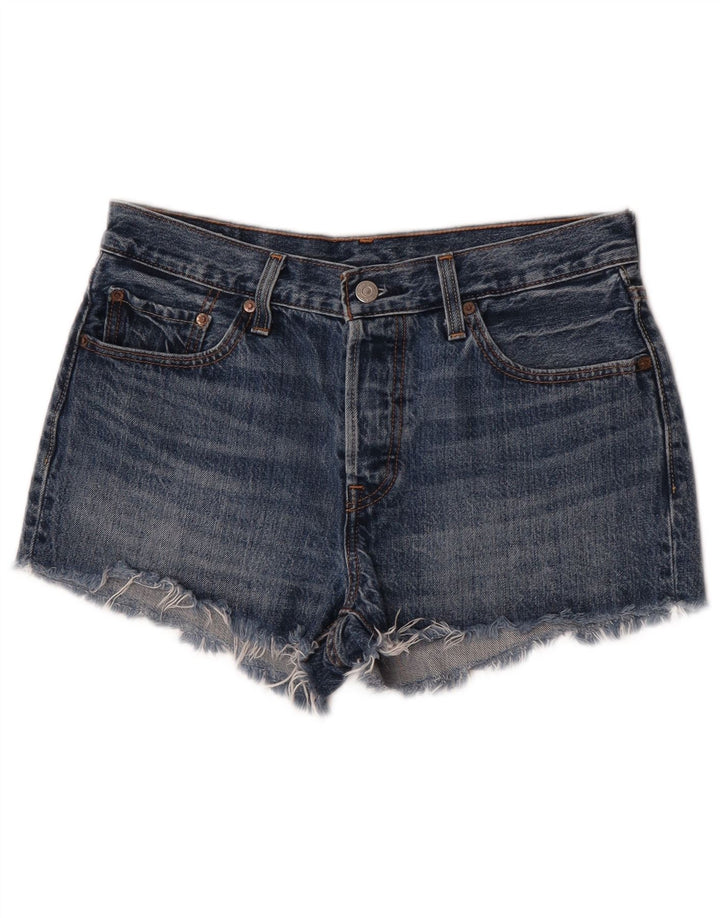 Pantaloncini di jeans Levi's 501 da donna W28 cotone blu medio