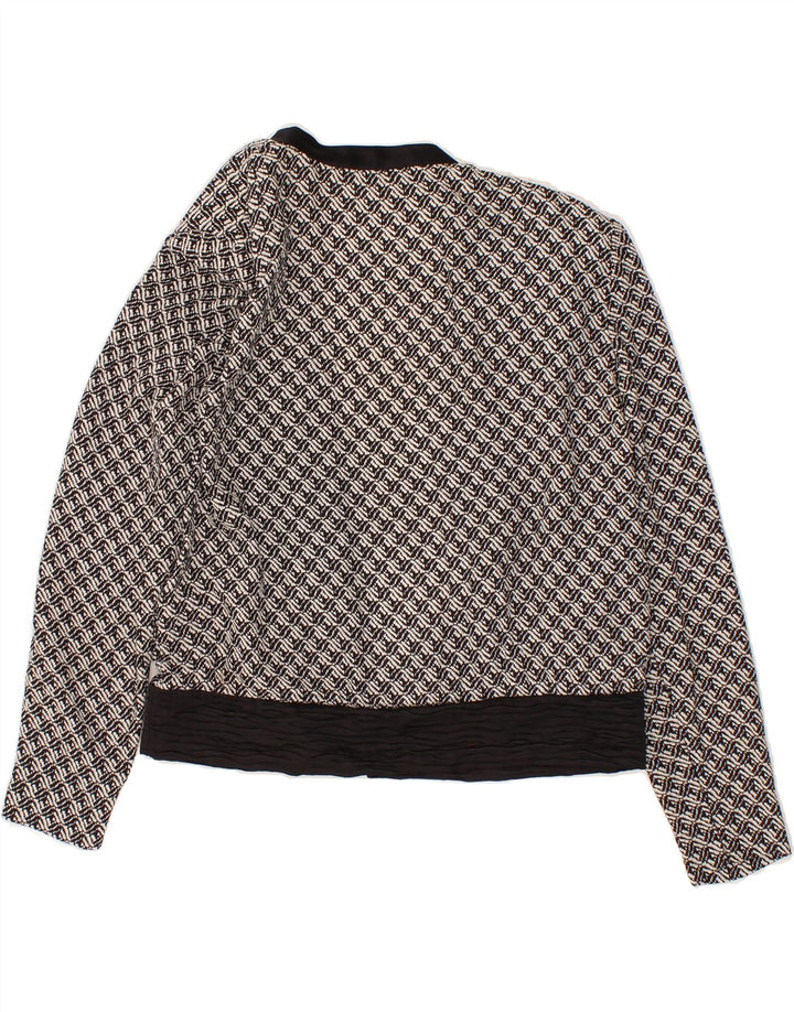 VINTAGE Womens 4 Button Blazer Jacket UK 16 Large Black Check Silk Vintage Vintage and Second-Hand Vintage from Messina Hembry 