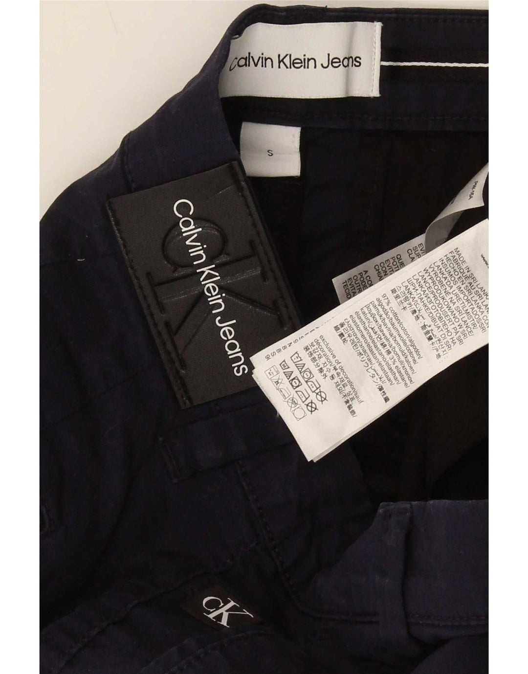 Pantaloncini chino da uomo Calvin Klein piccoli W30 cotone blu navy
