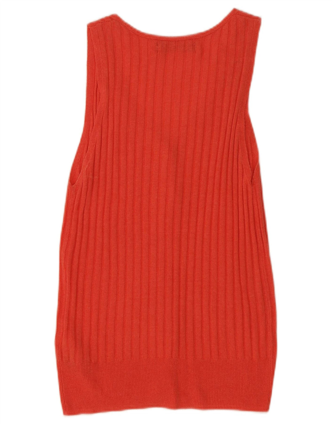 Maglione cardigan senza maniche da donna Marks & Spencer UK 10 piccolo rosso viscosa