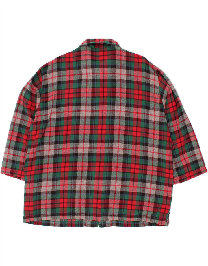 EDDIE BAUER Womens Petite Oversized Overcoat UK 14 Medium Red Check Cotton Vintage Eddie Bauer and Second-Hand Eddie Bauer from Messina Hembry 