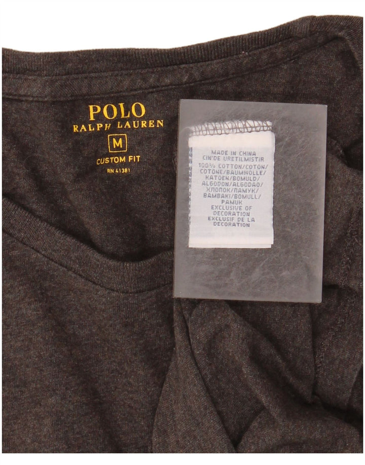 POLO RALPH LAUREN Top da uomo su misura manica lunga cotone grigio medio