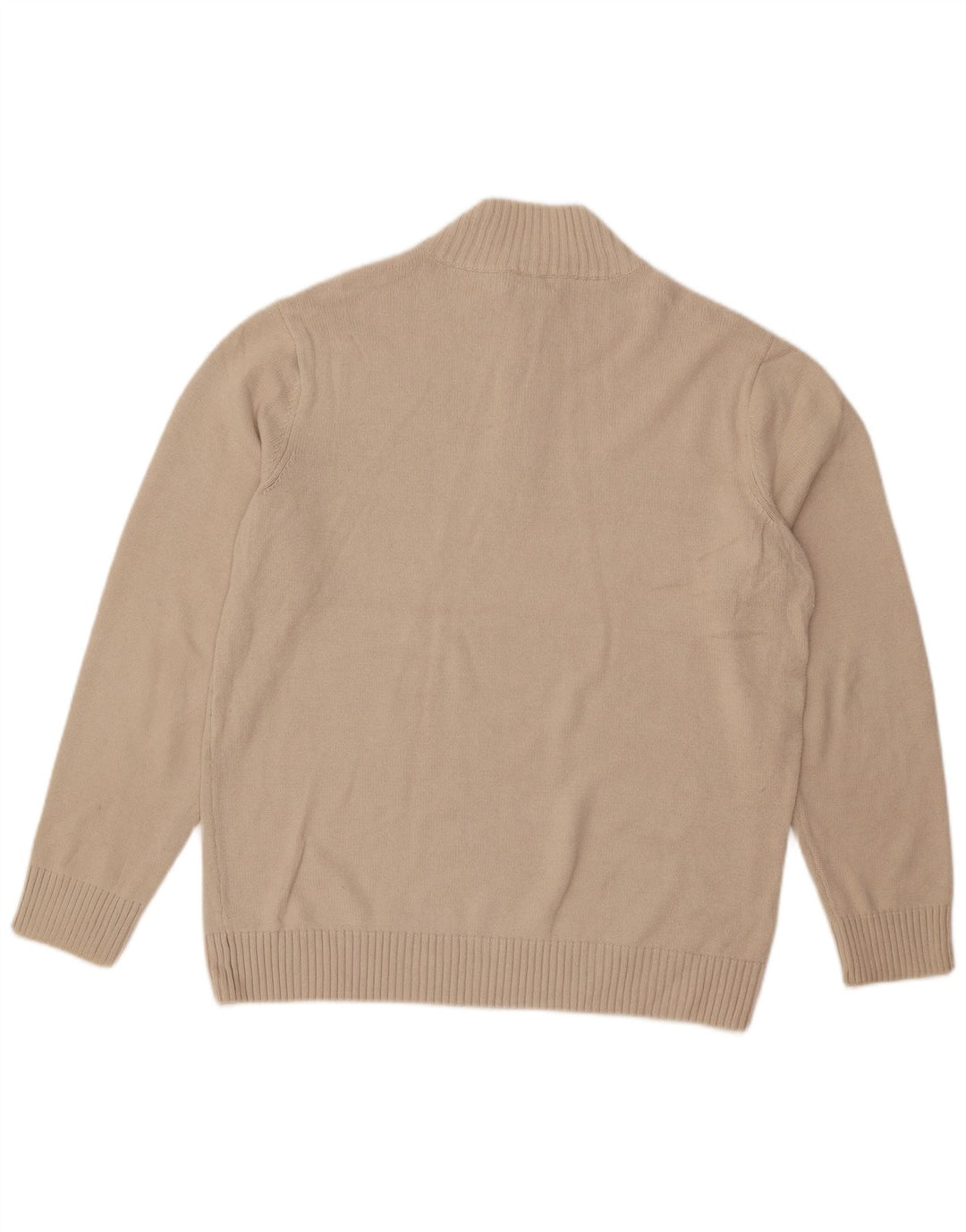 Maglione da uomo con zip e collo Dockers, grande, in cotone bianco sporco