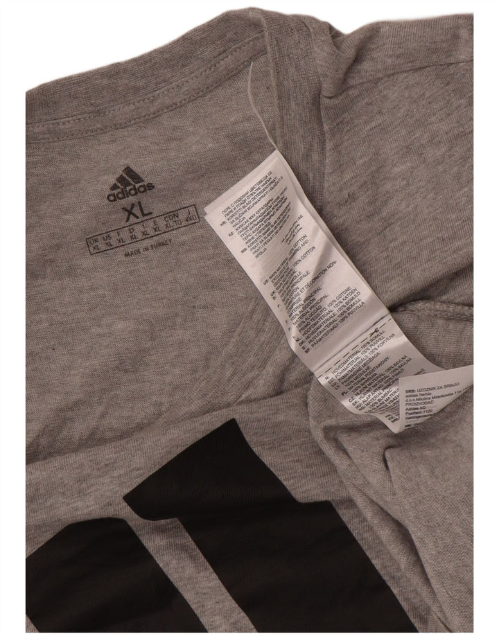 T-shirt grafica da uomo Adidas Top XL in cotone grigio