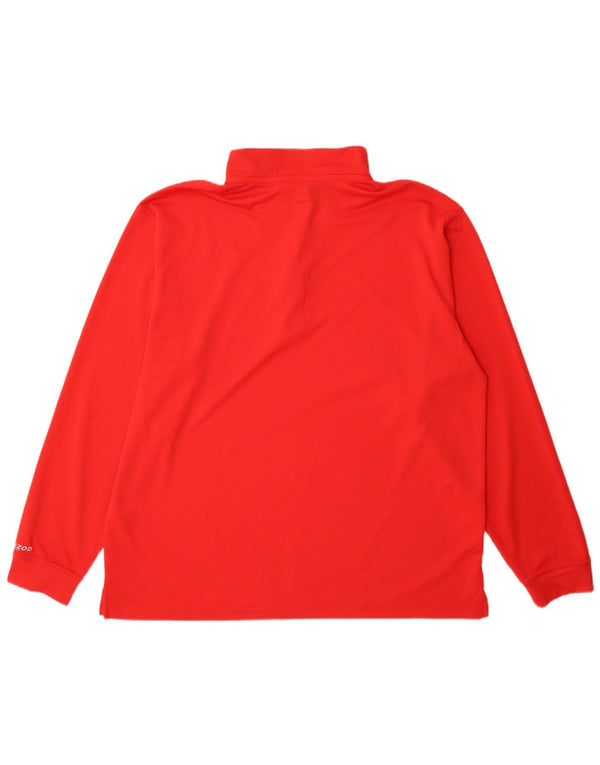 Top da tuta pullover con zip e collo da uomo Izod 2XL rosso poliestere