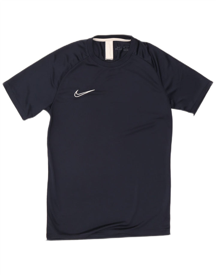 T-shirt Nike da uomo Dri Fit, top in poliestere color block medio blu navy