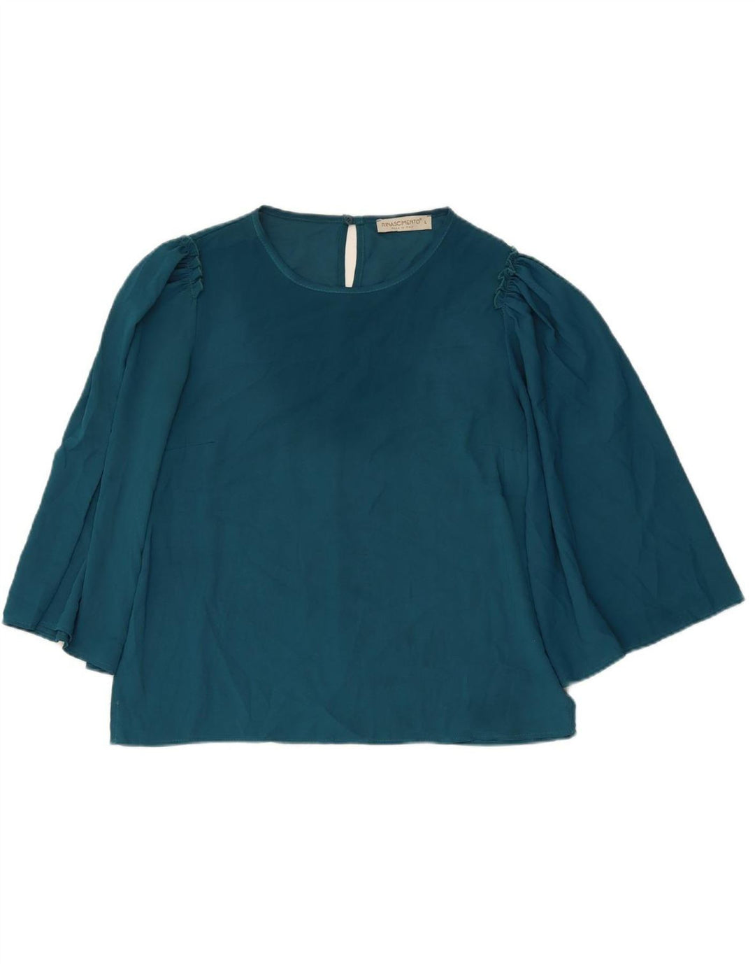 RINASCIMENTO Womens 3/4 Sleeve Blouse Top UK 16 Large Green Polyester