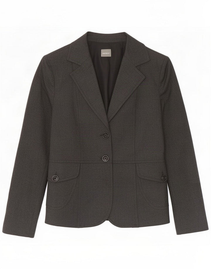 New Penny Giacca blazer a 2 bottoni da donna UK 10 Small Grey Viscose