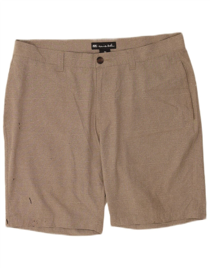 Pantaloncini chino da uomo Travis Mathew W36 poliestere a quadri beige grande