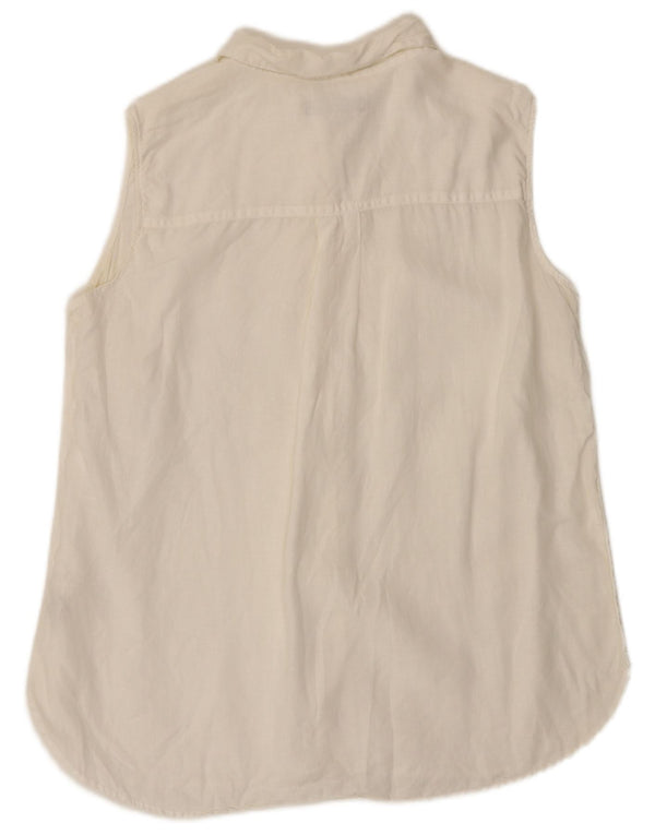 Camicetta senza maniche da donna Marks & Spencer UK 18 XL Lino bianco