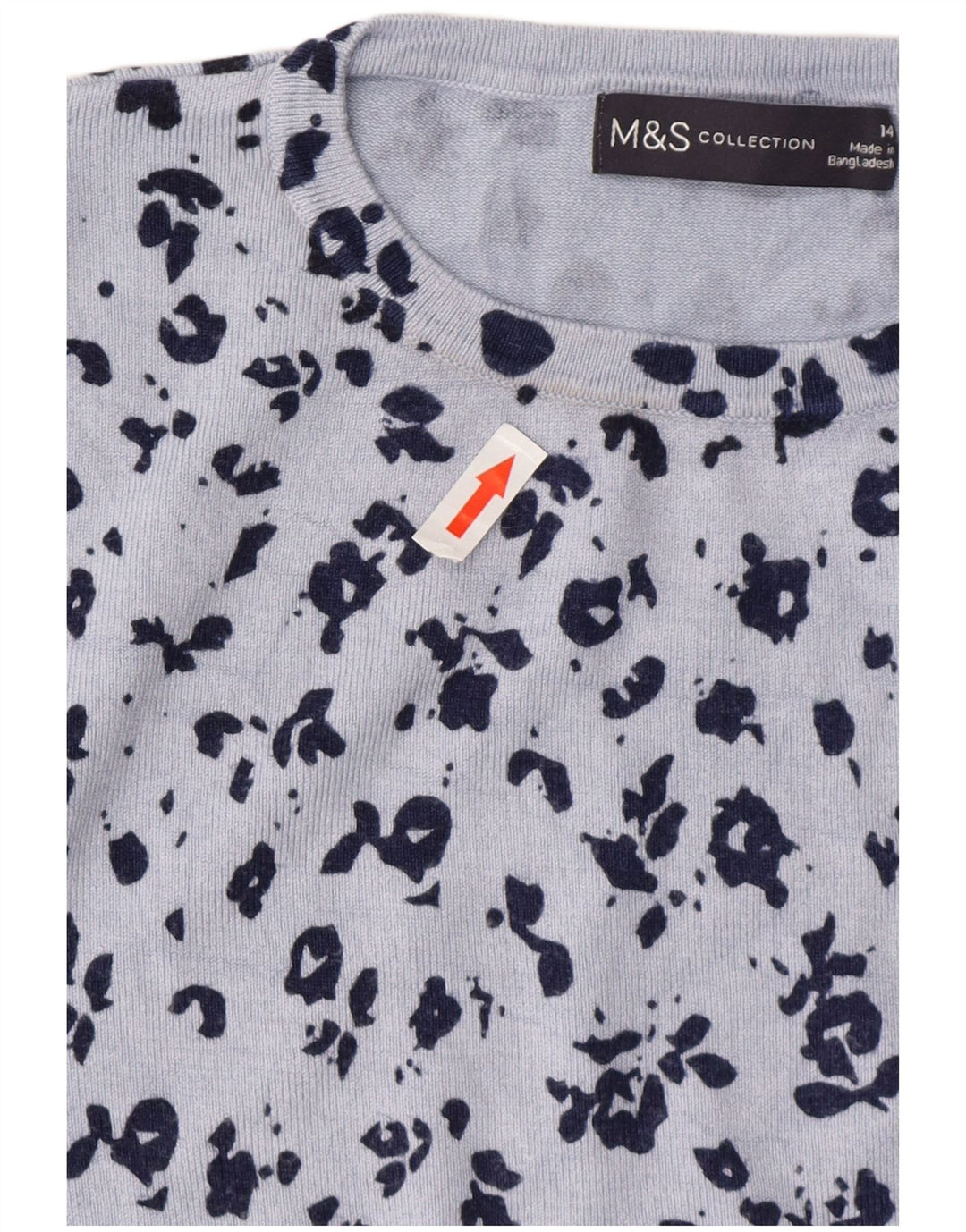 MARKS & SPENCER maglione maglione girocollo da donna UK 14 grande blu