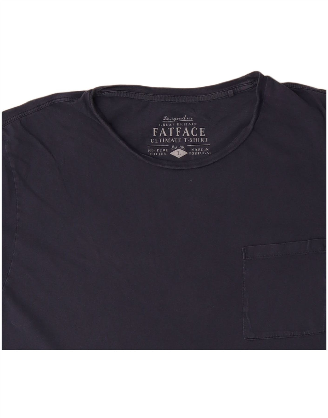 FAT FACE T-shirt da uomo Top grande in cotone blu