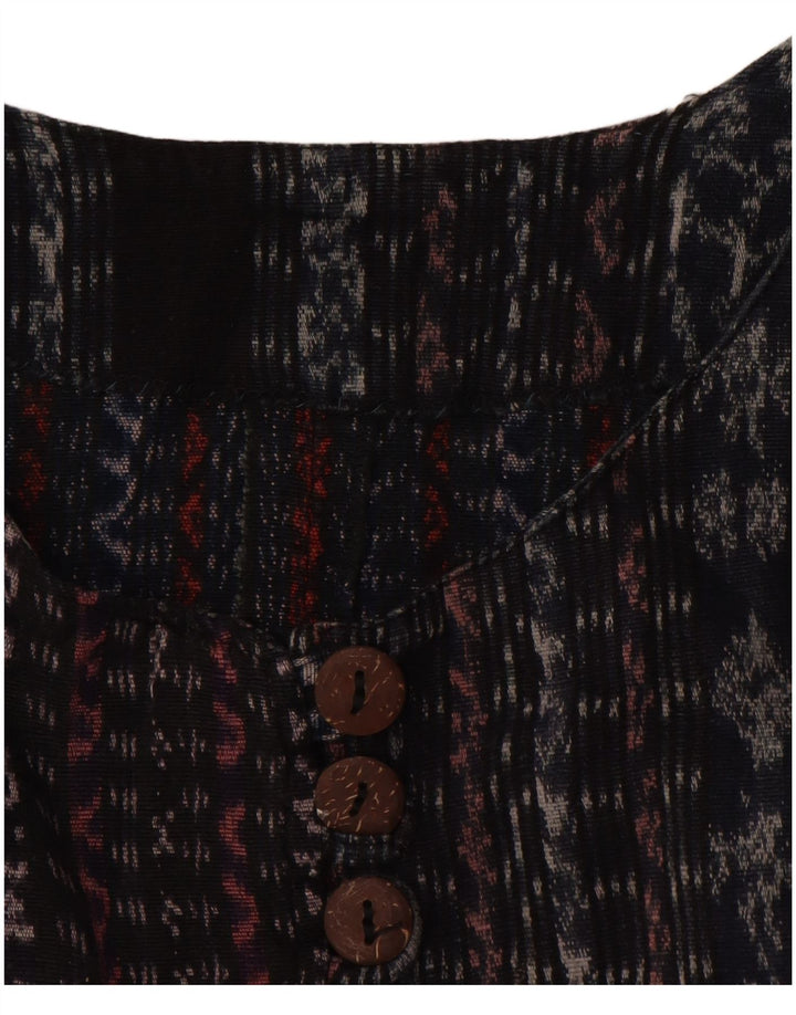 Camicetta da donna con maniche a 3/4 VINTAGE UK 18 XL a righe nere