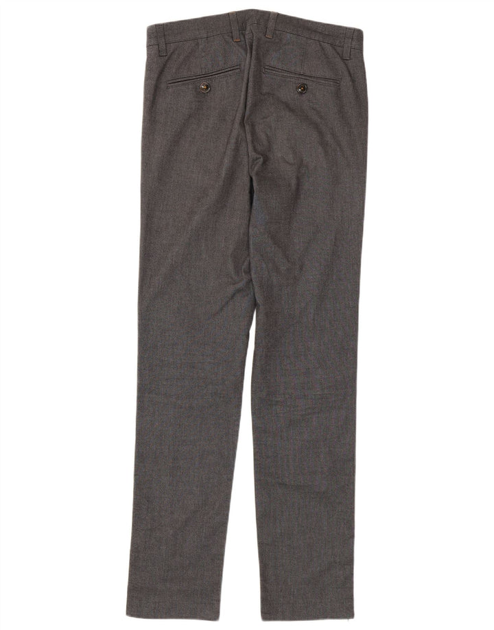 Pantaloni da abito slim da uomo Ted Baker W30 L32 cotone chiazzato grigio