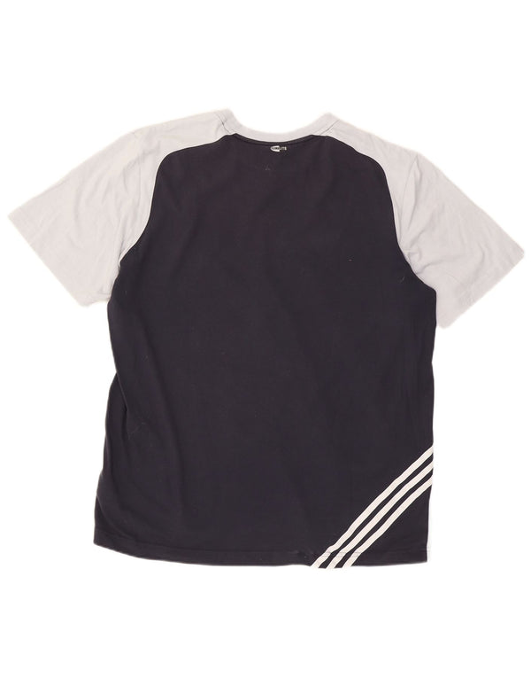 T-shirt Adidas Clima 365 da uomo XL in cotone color block blu navy