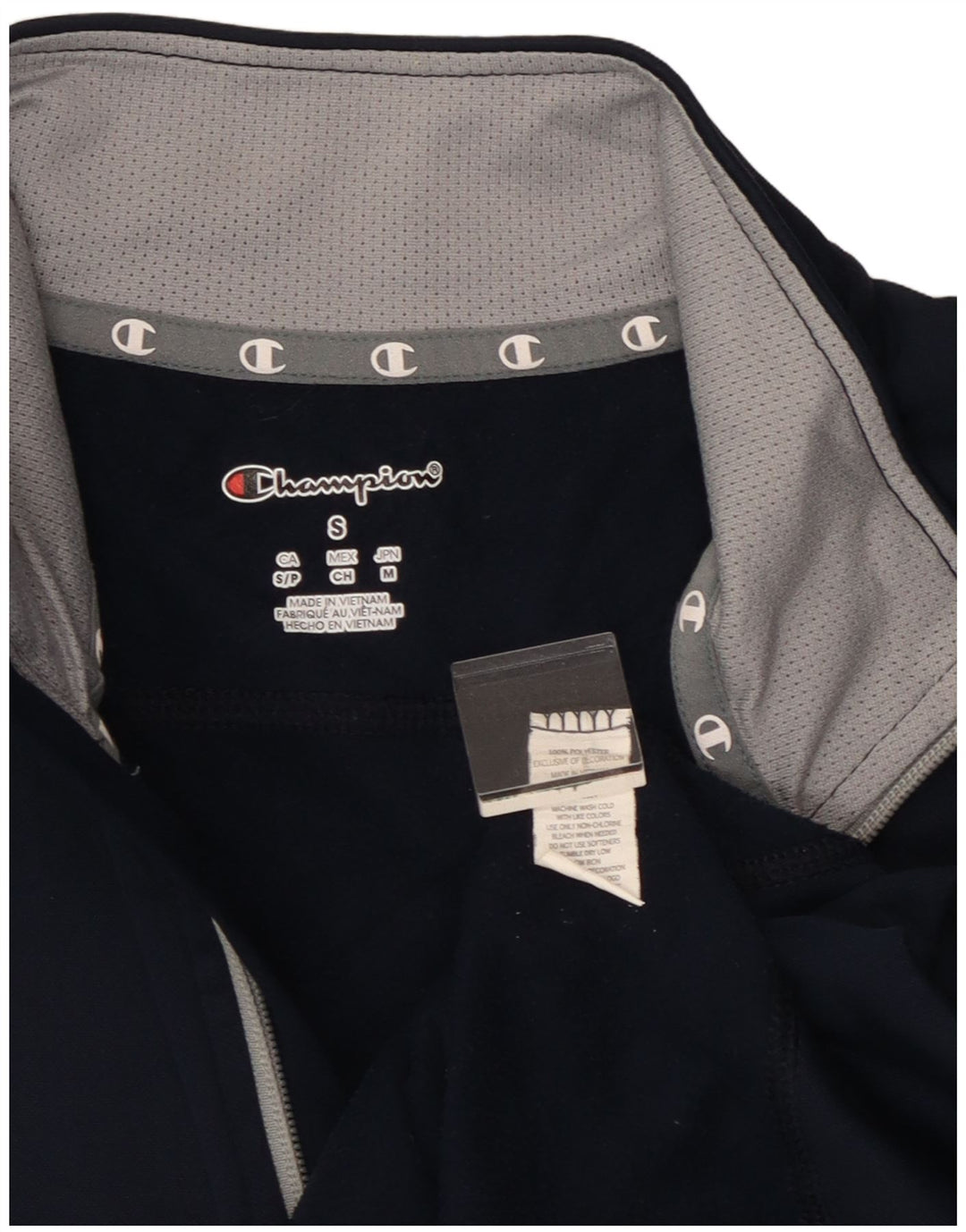 Felpa grafica da uomo Champion, maglione piccolo, blu navy, poliestere sportivo
