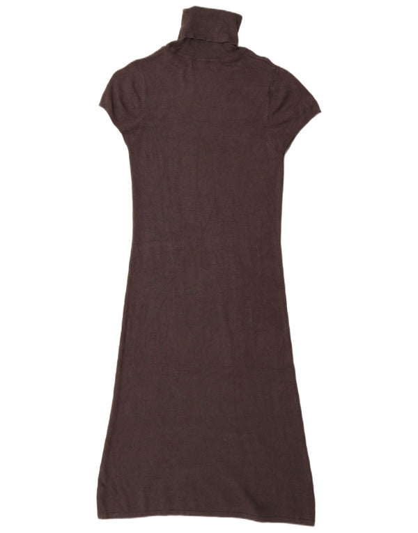 Abito maglione Zara da donna a maniche corte con collo alto UK 14 Rayon grigio medio