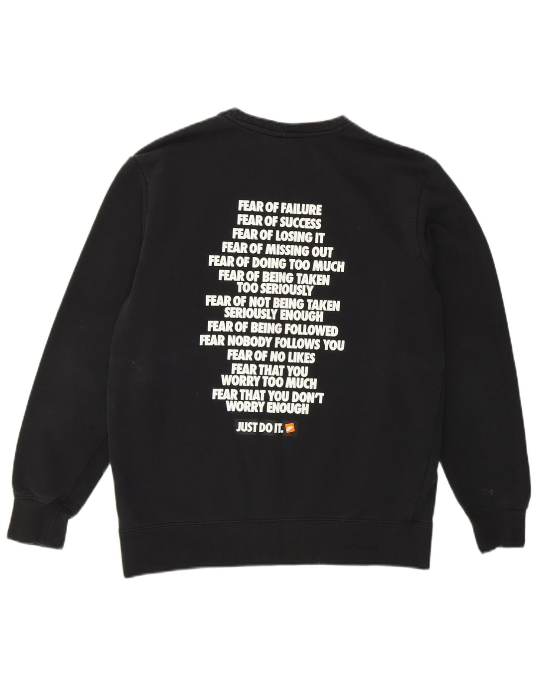 Felpa con grafica NIKE da uomo XS in cotone nero