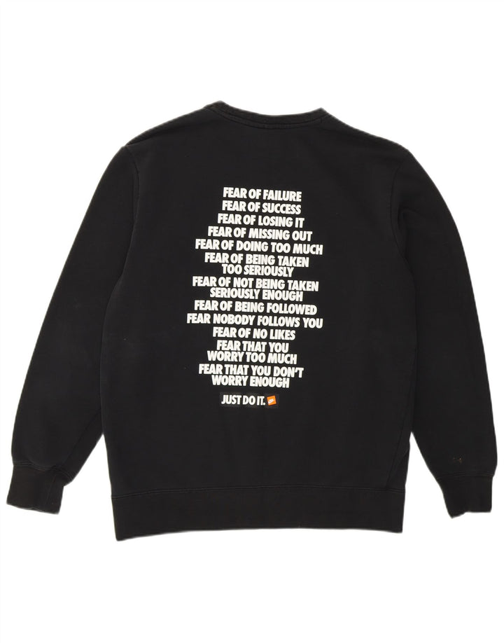Felpa con grafica NIKE da uomo XS in cotone nero