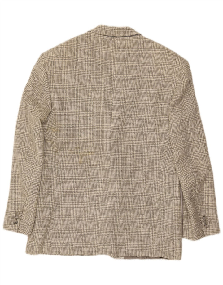 Giacca blazer vintage da uomo a 2 bottoni UK 40 grande pied de poule grigio