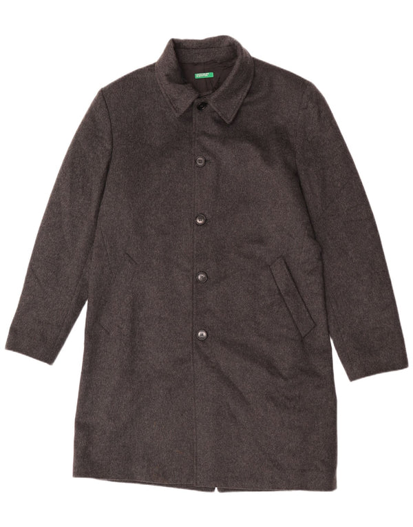 Cappotto Uomo Benetton IT 50 Large Grigio Lana
