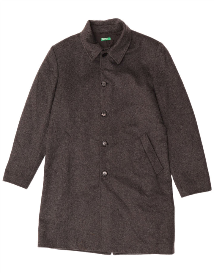 Cappotto Uomo Benetton IT 50 Large Grigio Lana