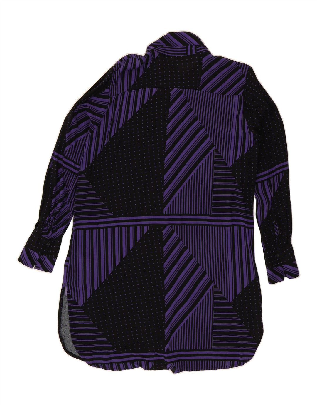 VINTAGE Womens Shirt Dress UK 12 Medium  Purple Geometric Polyester Vintage Vintage and Second-Hand Vintage from Messina Hembry 