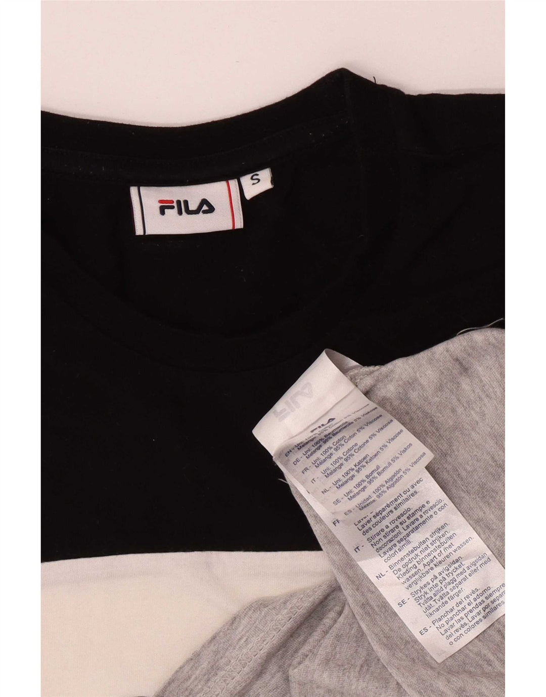 T-shirt grafica da uomo Fila Top Small in cotone color block multicolore