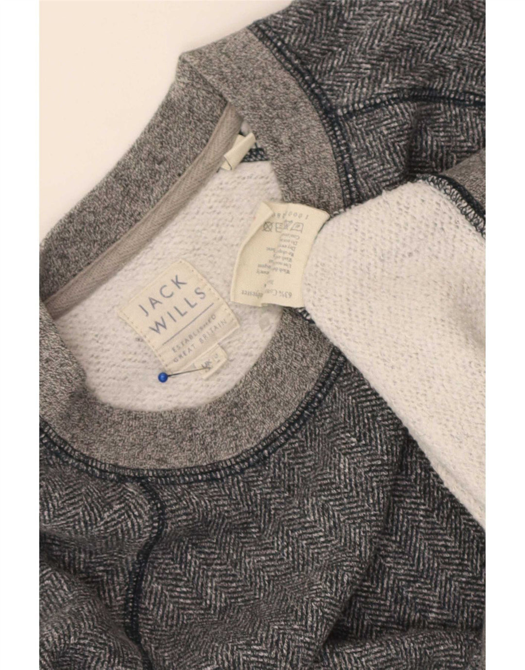Felpa corta da donna Jack Wills UK 10 piccola spina di pesce grigia